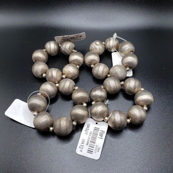 NEW 4 Pier 1 One Silver Ball Napkin Rings Holders Dining Table Elegant Pier1 - Picture 6 of 6